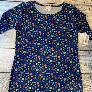 Lularoe Julia Dress Body Con Blue Floral NWT Sz M